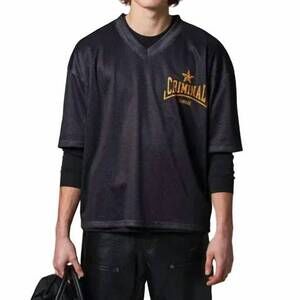 NEW CRIMINAL DAMAGE blake mesh top in black